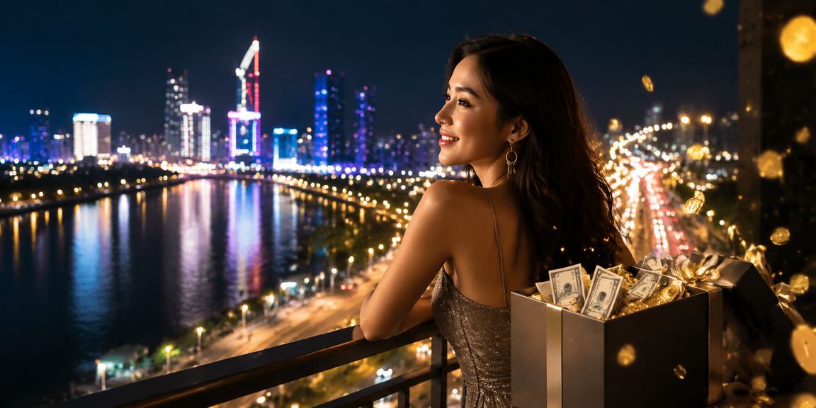 Ánh đèn neon casino sôi động tại Hồ Chí Minh – không khí giải trí đêm đô thị