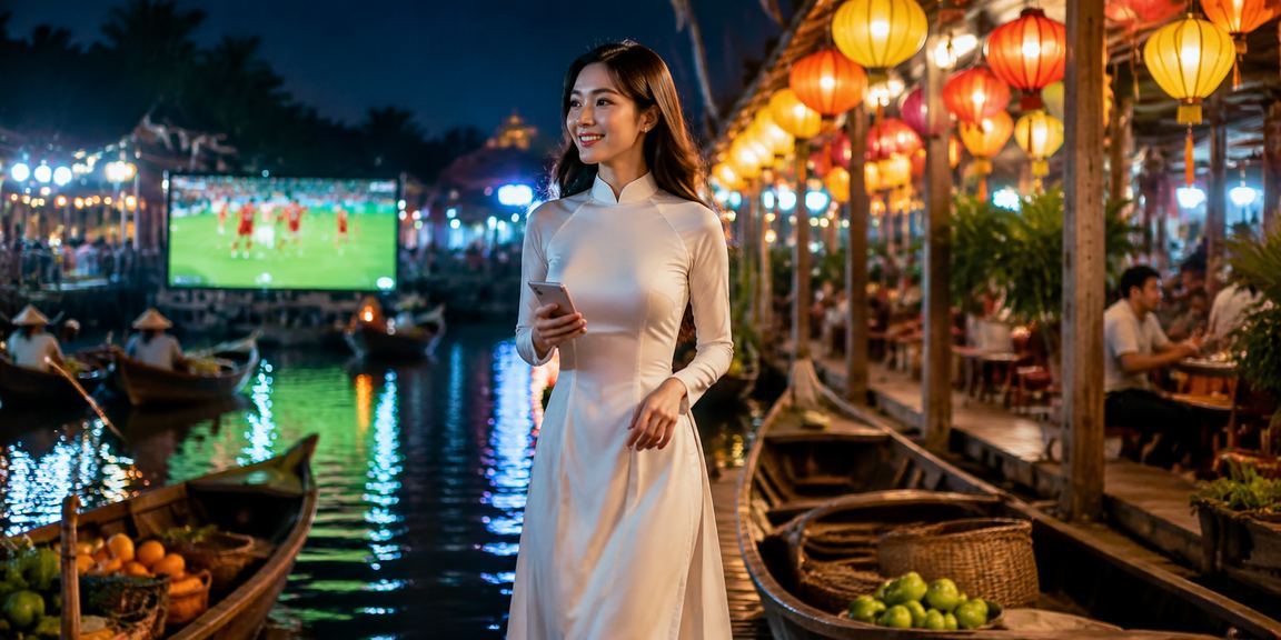 Phụ nữ mặc áo dài truyền thống trên sông Mekong tham gia casino trực tuyến